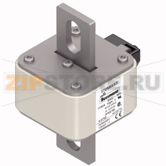 Предохранитель, 1100 A, AC 690 В, 200 кА, size 3, 76x92x135 мм, aR, IEC UL Eaton FUSE 1100A 69 