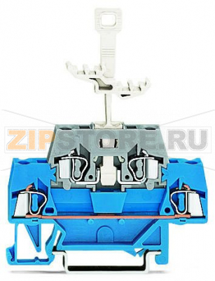 Двухуровневые клеммы; для DIN-рейки 35 x 15 и 35 x 7,5; 2,5 мм; CAGE CLAMP®; 2,50 mm; синие/серые Wago 280-525 Примечание:Terminating Aluminum ConductorsWAGO spring clamp terminal blocks are suitable for solid aluminum conductors up to 4 mm?/12 AWG if WAGO “Alu-Plus” Contact Paste is used for termination.“Alu-Plus” Contact Paste Advantages:Automatically destroys the oxide film during clamping.Prevents fresh oxidation at the clamping point.Prevents electrolytic corrosion between aluminum and copper conductors (in the same terminal block).Provides long-term protection against corrosion....
