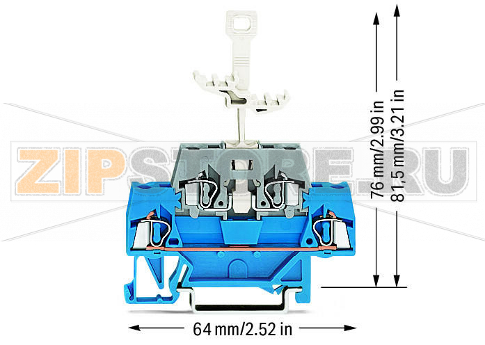 Двухуровневые клеммы; для DIN-рейки 35 x 15 и 35 x 7,5; 2,5 мм; CAGE CLAMP®; 2,50 mm; синие/серые Wago 280-525 Примечание:Terminating Aluminum ConductorsWAGO spring clamp terminal blocks are suitable for solid aluminum conductors up to 4 mm?/12 AWG if WAGO “Alu-Plus” Contact Paste is used for termination.“Alu-Plus” Contact Paste Advantages:Automatically destroys the oxide film during clamping.Prevents fresh oxidation at the clamping point.Prevents electrolytic corrosion between aluminum and copper conductors (in the same terminal block).Provides long-term protection against corrosion....
