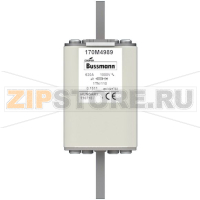 Предохранитель, 630 A, AC 1000 В, 150 кА, 1, 51x69x138 мм, aR, DIN, IEC Eaton FUSE 630A 1000V 1