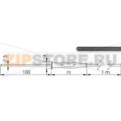 Датчик температуры, от -70 до +250°C, тип датчика: Pt1000 Greisinger GF 1T-T3-AA-BNC 