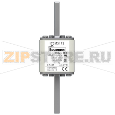 Предохранитель, 630 A, AC 690 В, 200 кА, size 1, 45x45x134 мм, aR, DIN, IEC Eaton FUSE 630A 690 