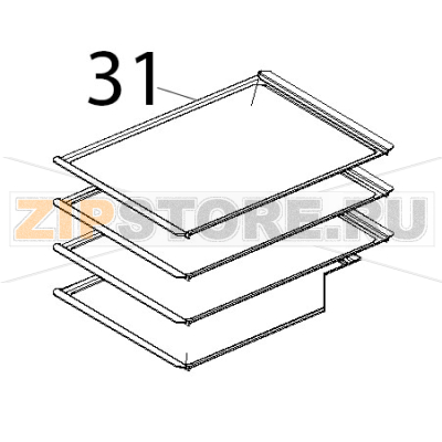 Teglia 460x330 piana alluminio Unox XF 130 Teglia 460x330 piana alluminio Unox XF 130Запчасть на деталировке под номером: 31