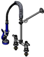 UK MINI PRE-RINSE, 6 DECK MOUNT FAUCET,