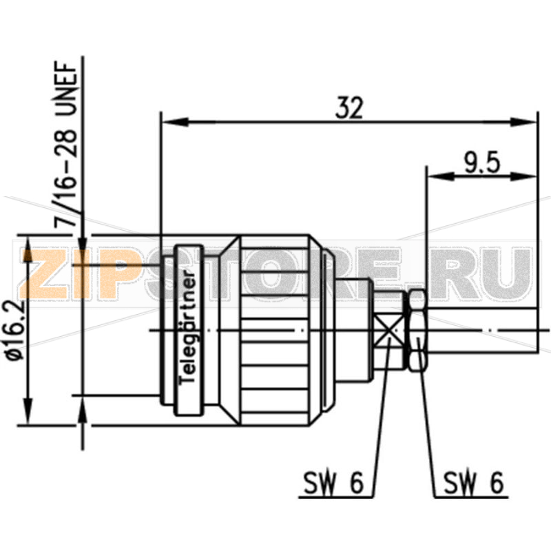Разъем TNC, 50 Ом, 1 шт Telegärtner J01010B0007 