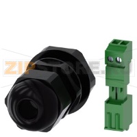 Метрическое резьбовое соединение М25 для ввода плоского кабеля в корпус AS-i, для пластмассового или металлического корпуса с 4-6 командными пунктами, включая 2-полюсный  Соединительный штекер для модуля AS-i Siemens 3SU1900-0JB10-0AA0