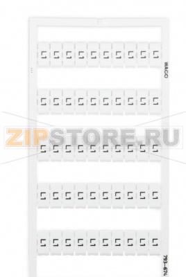Маркировочная карта WMB; в картах; МАРКИРОВАНО; L1 (100x); not stretchable; Вертикальная маркировка; с креплением на защелке; белые Wago 793-674 