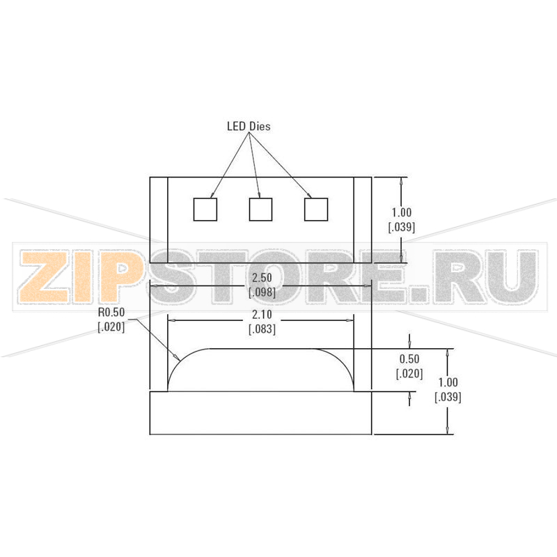 Светодиод 80 мкд, 170 мкд, 60 мкд, SMD, красный, зеленый, синий, 125°, 20 мА, Avago Technologies HSMF-C115 