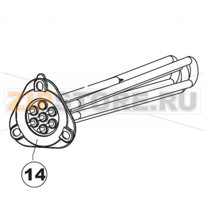 Heating Element 7600w/400v Apach AC800                     Heating Element 7600w/400v Apach AC800Запчасть на сборочном чертеже под номером:14Название запчасти Apach на итальянском языке: Heating Element 7600w/400v Apach AC800