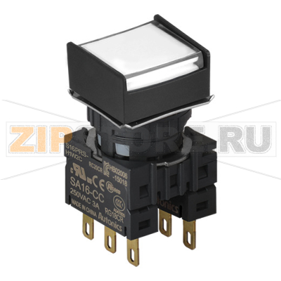 Выключатель кнопочный, Ø отверстия: 16 мм Autonics S16PRS-H1W2C 