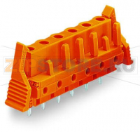 MCS MIDI Classic Розетка под пайку THT; 0.6 x 1.0 mm solder pin; прямые; Фиксирующий рычаг; Шаг контактов 7,62 мм; 10-пол.; оранжевые Wago 232-770/039-000