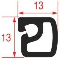 ЧЕРНЫЙ УПЛОТНИТЕЛЬ 13Х13 ММ - 6 М