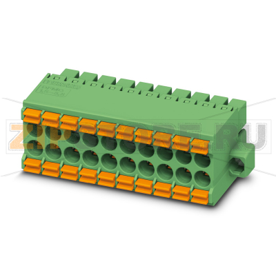 Разъем для печатной платы Phoenix Contact DFMC 1,5/ 7-STF-3,5 Вилочная часть Phoenix Contact DFMC 1,5/ 7-STF-3,5Номинальный ток: 8 A, кол-во полюсов: 7, количество точек подключения: 14Размер шага: 3,5 мм, тип подключения: пружинные зажимы Push-in