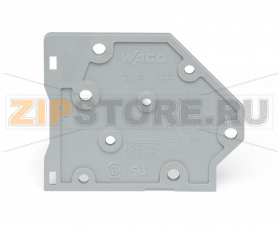 End plate; gray Wago 745-500 