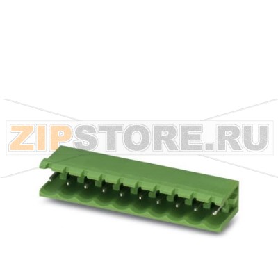 Ответная часть разъема Phoenix Contact MSTB 2,5/24-G Номинальный ток: 12 А, Расчетное напряжение (III/2): 320 В, Полюсов: 24, Размер шага: 5 мм, Цвет: зеленый, Поверхность контакта: олово, Монтаж: пайка.Минимальный заказ: 50 шт.Упаковка: 50 шт.