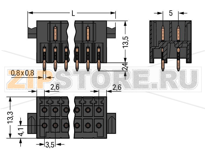 MCS MINI HD Вилка под пайку THR, 2-рядн.; 0.8 x 0.8 mm solder pin; прямые; 100% защита от неправильного подсоединения; Рычаги; Шаг контактов 3,5 мм; 2 x 9-полюсов; черные Wago 713-1409/116-000 Вилки для пайки оплавлением припоя для поверхностного монтажаРазделенные разъемы выводов предотвращают повреждения и обеспечивают вилкам защиту от касания в неподсоединенном состоянии100% защита от неправильного подсоединенияВозможны варианты кодировки...