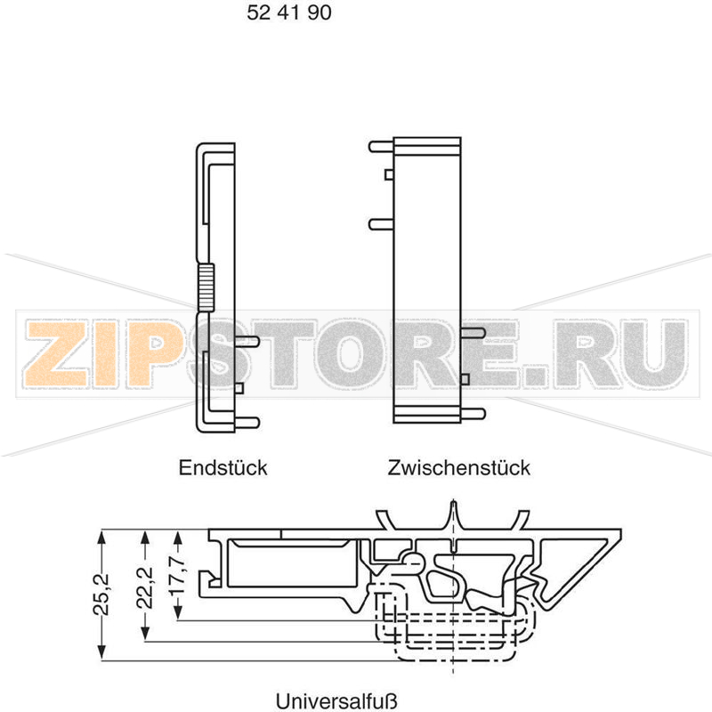 Элемент корпуса боковой 12.8x96 мм, пластиковый, 1 шт Wieland ENDSTUECK 12.8MM 