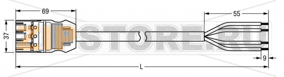 pre-assembled connecting cable; B2ca; Plug/open-ended; 4-pole; Cod. B; H05Z1Z1-F 4 x 1.0 mm; 4m; 1,00 mm; gray Wago 771-9294/215-403 Protected against mismating and maintenance-freeAdditional variable coding is possible.Components can be clearly printed on and color-coded to meet custom requirements....