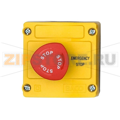 Кнопка аварийной остановки в корпусе 240 В/AC, 2.5 А, IP66, 1 шт Baco LBX130008 