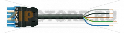 pre-assembled connecting cable; B2ca; Socket/open-ended; 5-pole; Cod. I; H05Z1Z1-F 5G 2.5 mm; 6 m; 2,50 mm; blue Wago 771-9285/117-601 Protected against mismating and maintenance-free...