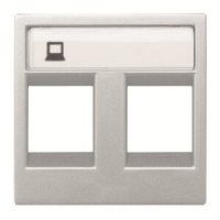 Накладка для двух суппортов/разъёмов, серебристая ABB 2CLA221820N1301