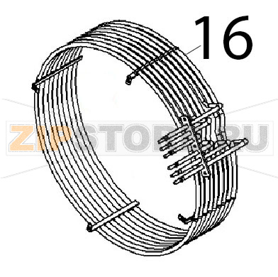 Resistenza 20.7 kW, 240 V Angelo Po FX82E2T Resistenza 20.7 kW, 240 V Angelo Po FX82E2TЗапчасть на деталировке под номером: 16