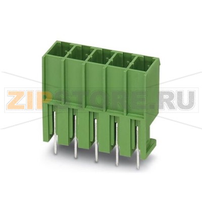 Ответная часть разъема Phoenix Contact PCV 4/10-G-7,62 Номинальный ток: 20 А, Расчетное напряжение (III/2): 630 В, Полюсов: 10, Размер шага: 7,62 мм, Цвет: зеленый, Поверхность контакта: олово, Монтаж: пайка, Крепежный фланец: Дополнительные принадлежности арт. № 1827570.Минимальный заказ: 50 шт.Упаковка: 50 шт.