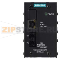 Медиаконвертер (коммутатор) RMC41 для особых условий эксплуатации, Неуправляемый Ethernet коммутатор для преобразования типа интерфейса и скорости, 2 медных или оптических 10/100Мбит/с порта. Siemens 6GK6004-1AC0.-....