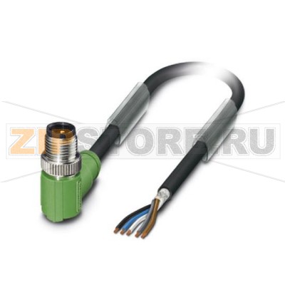 Кабель для датчика / исполнительного элемента Phoenix Contact SAC-5P-M12MR/ 5,0-PUR SH 5-полюсн., PUR без галогенов, темно-серый RAL 7021, экранирован., Штекеры угловой M12, А-кодирование, к свободный конец, Длина кабеля: 5 м.Минимальный заказ: 1 шт.Упаковка: 1 шт.