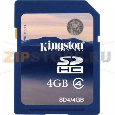 Карта памяти 4 Гб, class 4 Kingston SD4-4GB 