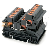 Клемма проходная Push-in, темно-серая CHIKU RPI 4-TWIN