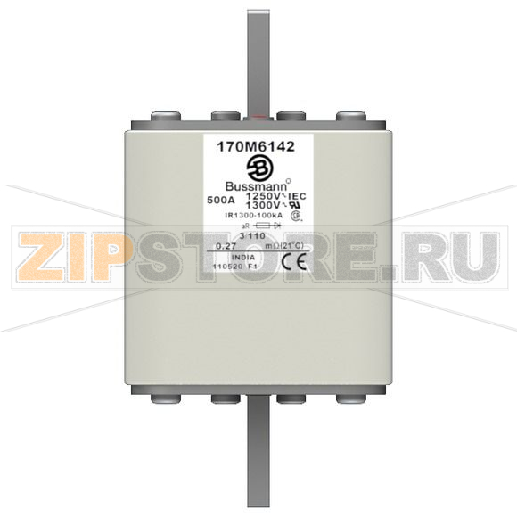 Предохранитель, 500 A, AC 1250 В, 100 кА, size 3, 76x90x139 мм, aR, DIN, IEC Eaton FUSE 500A 12 