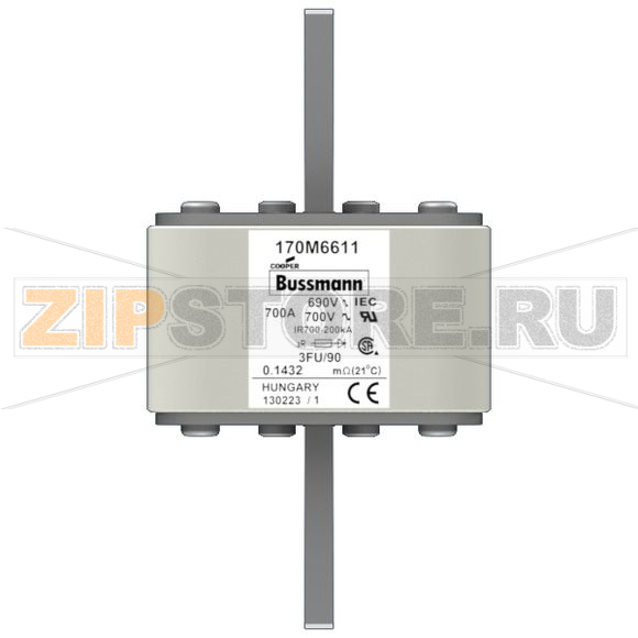 Предохранитель, 700 A, AC 690 В, 200 кА, size 3, 76x92x135 мм, aR, IEC UL Eaton FUSE 700A 690V 