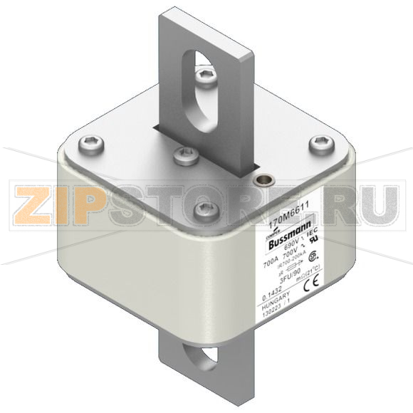 Предохранитель, 700 A, AC 690 В, 200 кА, size 3, 76x92x135 мм, aR, IEC UL Eaton FUSE 700A 690V 