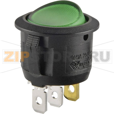 Переключатель клавишный 250 В/AC, 6 А, 1 x выкл/вкл TRU Components R13-112B B/G 200V 