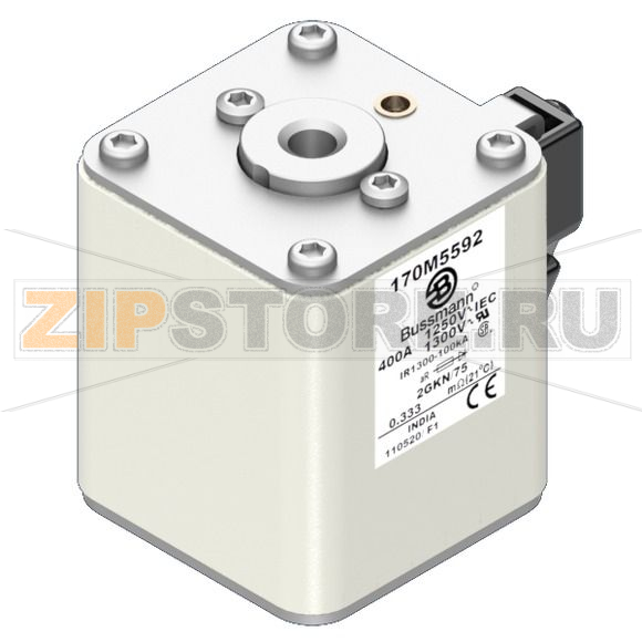 Предохранитель, 400 A, AC 1250 В, 100 кА, size 2, 61x77x75 мм, aR, IEC UL Eaton FUSE 400A 1250 