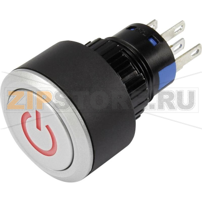 Кнопка 250 В/AC, 3 А, 1 x выкл/вкл, без фиксации, IP65, 1 шт TRU Components LAS1-AWY-11T/R/12V/P 