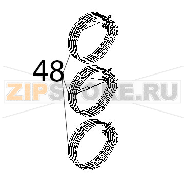 Resistenza circ. D=230, 5 spire Unox XBC 804 Resistenza circ. D=230, 5 spire Unox XBC 804Запчасть на деталировке под номером: 48