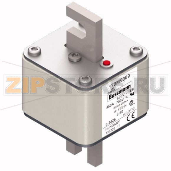 Предохранитель, 450 A, AC 690 В, 200 кА, 2, 61x61x108 мм, aR, DIN, IEC Eaton FUSE 450A 690V 2/8 