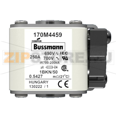 Предохранитель, 250 A, AC 690 В, 200 кА, size 1, aR, IEC UL Eaton FUSE 250A 690V 1*BKN/50 AR UC 