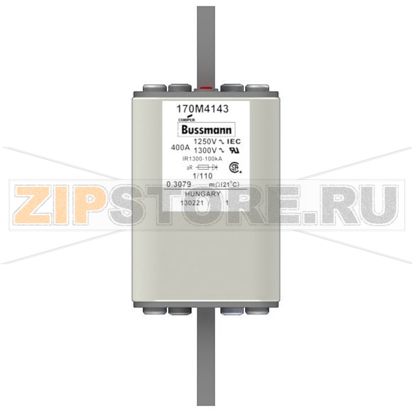 Предохранитель, 400 A, AC 1250 В, 100 кА, size 1, 53x66x138 мм, aR, DIN, IEC Eaton FUSE 400A 12 