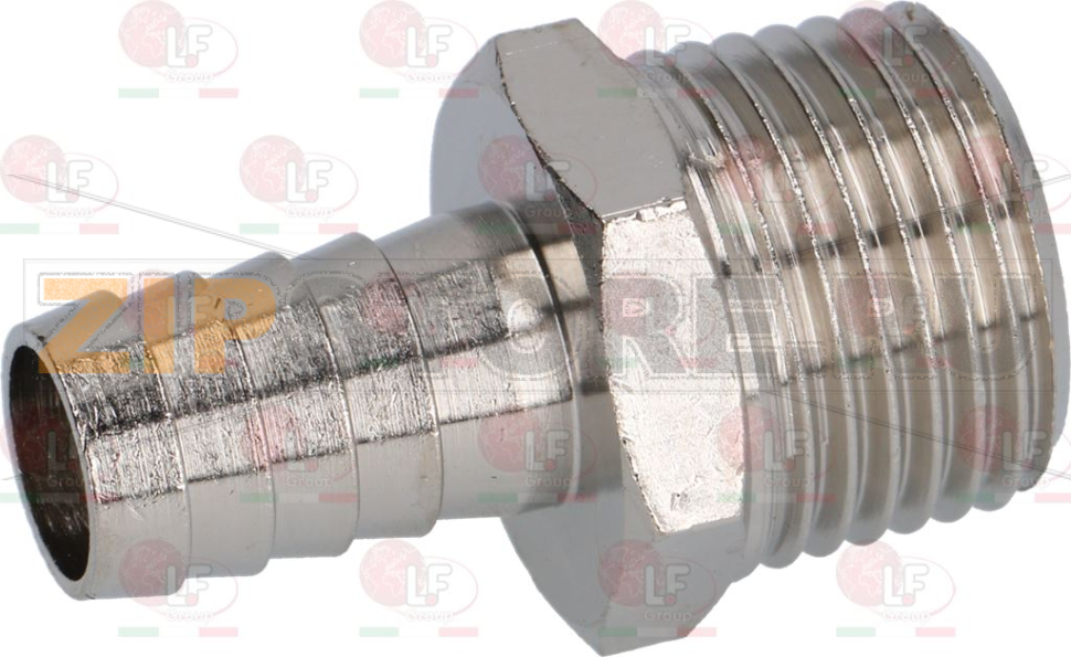 НИКЕЛИРОВАННЫЙ ПАТРУБОК ДЛЯ ШЛАНГА Ø 1/2"M Ø 12 