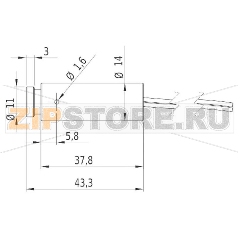Модуль лазерный, голубой, 1 МВт Picotronic DD405-1-3(14x45) 