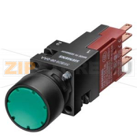 КОМПЛЕКТНОЕ УСТРОЙСТВО ДИАМ. 16MM КНОПКА ПЛОСКАЯ ЧЕРНАЯ, 1НO Siemens 3SB2202-0AB01