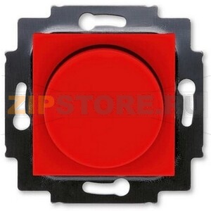 Диммер поворотно-нажимной 60-600 Вт, красный/дымчатый чёрный ABB 2CHH942247A6065 