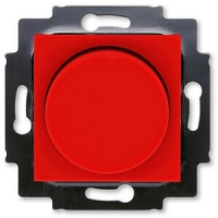 Диммер поворотно-нажимной 60-600 Вт, красный/дымчатый чёрный ABB 2CHH942247A6065