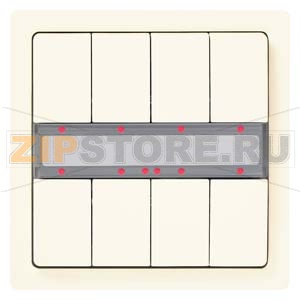 UP 287/14 - Выключатель кнопочный UP 287/14 DELTA style,  двойной (4 кнопки), с LED-индикацией  и термодатчиком, титановобелый (active, BTI, требует BTM UP 117) Siemens 5WG1287-2AB14 