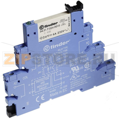Модуль реле интерфейсный 12 V (DC), 12 V (AC), 6 A Finder 38.51.0.012.0060 