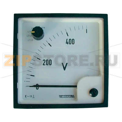 Вольтметр стрелочный 0-500 В/AC, 72х72 мм, 1 шт Weigel EQ 96 SWT 