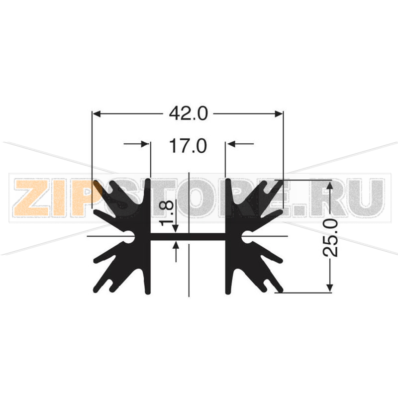 Радиатор 4 К/Вт, 50x42x25 мм, TO-220, SOT-32 Fischer Elektronik SK 129 50,8 STS 